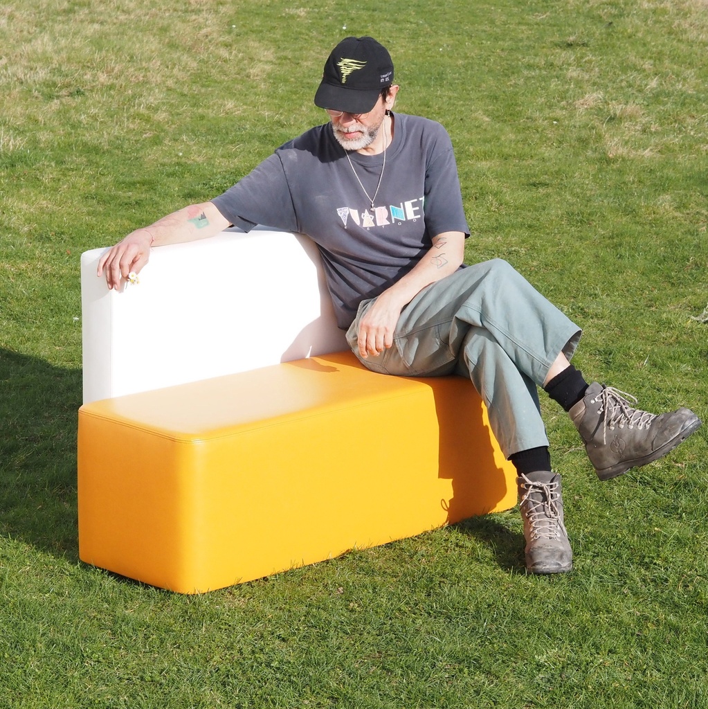 [968FUR48417-S] Bench with backrest by Drisag (L. 120 cm)