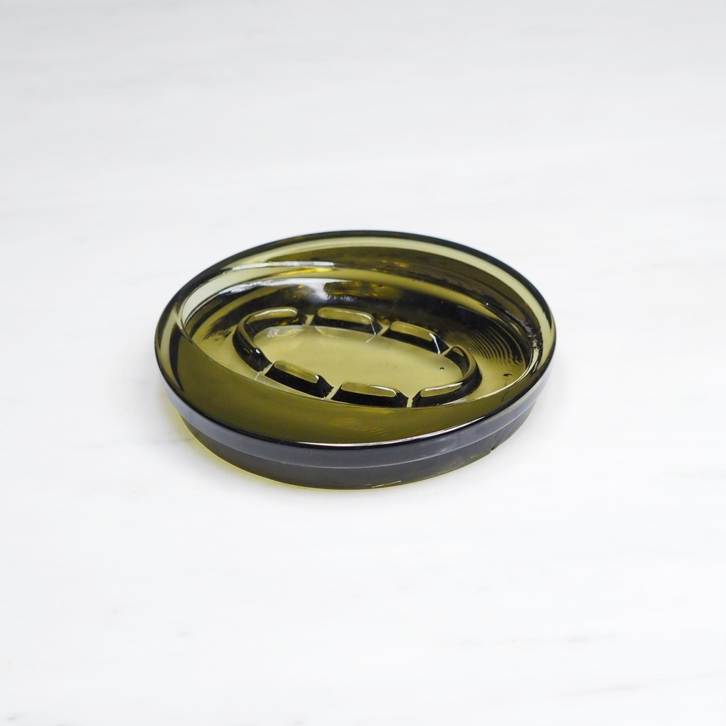 [239SAN009] Soap dish in smoked Murano glass