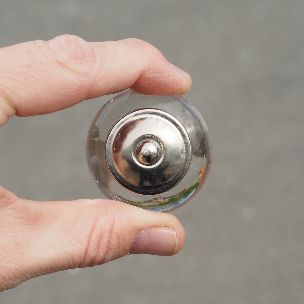 [334HAR005] Glass cabinet knob with rosette by Emery&Cie (⌀ 4,5 cm) - Clear