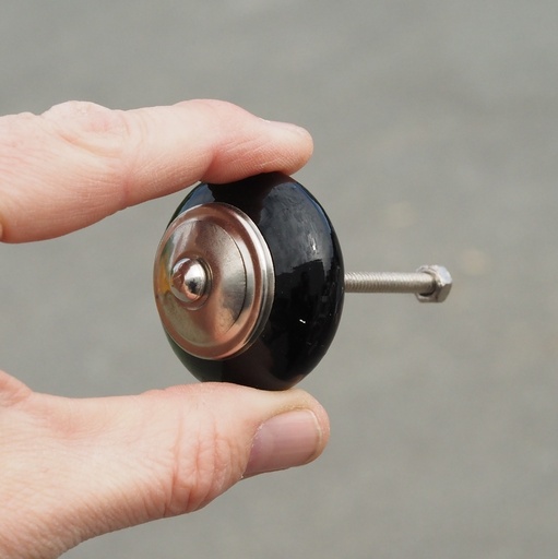 Glass cabinet knob with rosette by Emery&Cie (⌀ 4,5 cm) -  various colors