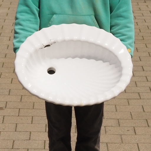 [239SAN025] Bathroom sink 'Shell' in glazed ceramic