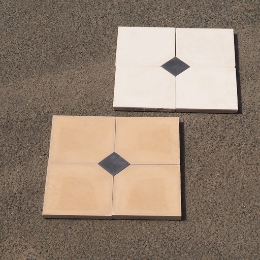 [334FLO001] Set of 5 'cabochon' cement tiles by Emery&Cie (40,3 x 40,3 cm) - White or Beige