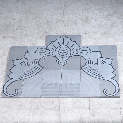 [334CLA050] Set of cement tiles 'Grey Bat' by Emery&Cie (20 x 20 cm)
