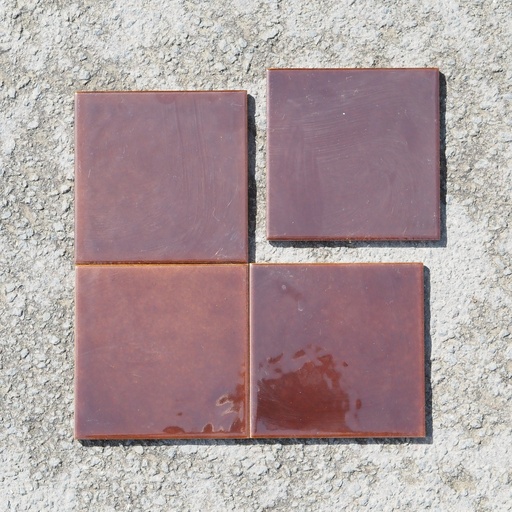 [334CLA051] Glazed terracotta tile by Emery&Cie (15 x 15 cm) - Brown