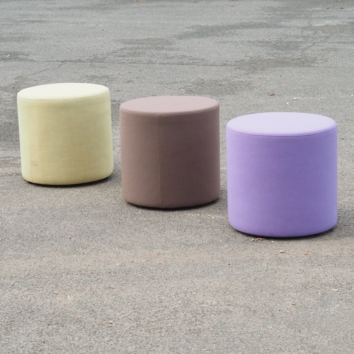 Upholstered round ottoman (various colors/finishes)