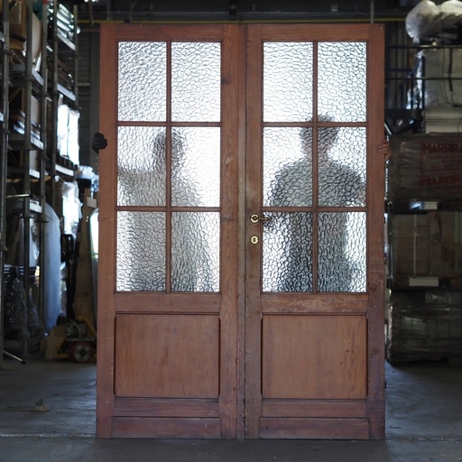 [999DOP1029] Double door with hammered glass panels (H. 227,5 cm x W. 156 cm) - Right