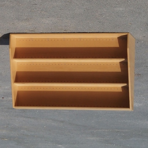 Display rack in varnished beech plywood