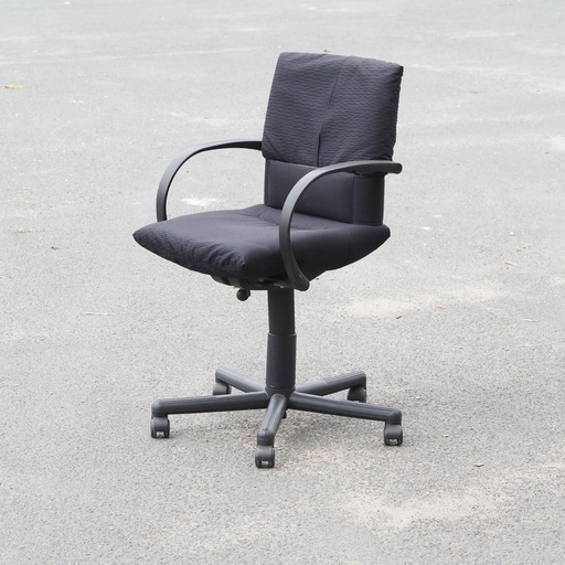[901FUR895] Swivel office chair 'Figura' by Mario Bellini for Vitra with castors (ca. 1984) - Black/Black