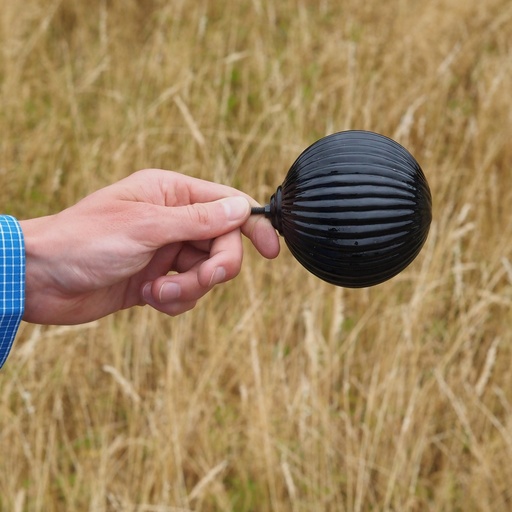 [334HAR013] Glass knob 'Black shiny' by Emery&Cie - Sphere (⌀ 9 cm)