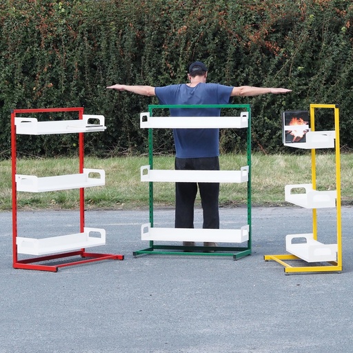 Library shelf in colorful powder coated steel (H. 145 x L. 104 cm)