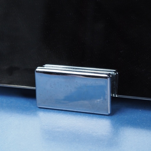 [005HAR209] Set of 2 mirror fasteners in chrome brass by Jules Wabbes from the Générale de Banque