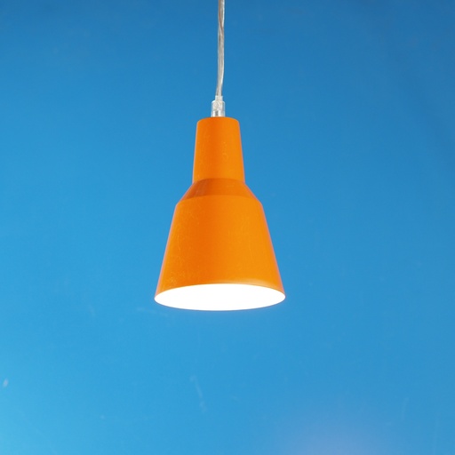 [999LIG1414] Hanging light with an aluminium spun lampshade - Orange