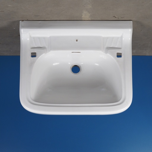 [999SAN911] Glazed ceramic sink with double tap holes