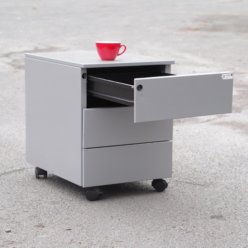 [972FUR007] Drawer unit in grey lacquered steel (H. 56 cm)