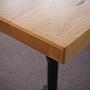 Café table in solid oak and cast iron foot