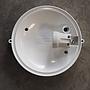 Exterior wall/ceiling light in frosted glass and white lacquered steel