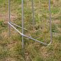 Bar stool with plywood seat and steel legs