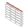 Horizontal upper rail for a triple shelf unit from the 'Book Tower' by Henri Van de Velde (ca. 1936)