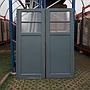 Double door in painted wood and textured glass (H. 237 x Total W. 196 cm) - Left