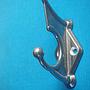 Pair of coat hooks in cast aluminium