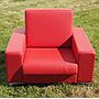 Armchair in simili leather by Dromeas - Red
