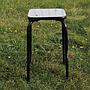 Cafeteria stool in laminated particle board and lacquered steel - Grey