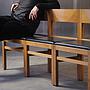 Bench in beech and simili leather