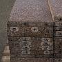 Batch of pink rectangular granite slabs with polished finish (± 6 m2)