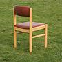 Chair in beech and brown simili leather