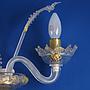 Pair of wall lights in Murano glass and brass