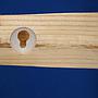 Coat hook 'Baseball' in pine with 3 painted nuts (L. 39 cm)