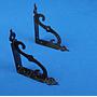 Pair of shelf brackets in wrought iron (10 cm x 8,5 cm)