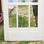 Double door in varnished solid wood with glass panels (H. 238 cm x W. 205 cm) - Right