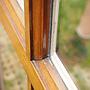 Double door in varnished solid wood with glass panels (H. 238 cm x W. 205 cm) - Right