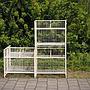 Wire shelving unit in lacquered steel - Cream