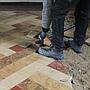 Ceramic tiles by Welkenraedt from the Borgerstein building (15 x 15 cm) - Brown/yellow flamed
