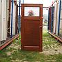 Wooden door with hammered glass panel (H. 204 cm x W. 92,5 cm) - Right