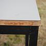 Table with grey laminated tabletop and steel base from KU Leuven (120 x 60 cm) - Straight edges