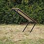 Table with grey laminated tabletop and steel base from KU Leuven (120 x 60 cm) - Straight edges