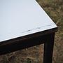 Table with grey laminated tabletop and steel base from KU Leuven (120 x 60 cm) - Round edges