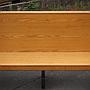 Bench with backrest in veneered oak (L. 300 cm)