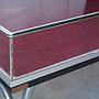 Rectangular display table in glass and steel