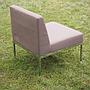 Seat in chromed steel and grey fabric