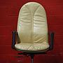 Swivel executive armchair in off-white simili leather by Arredi