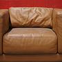 Armchair in brown synthetic leather by Durlet