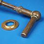 Door handle in solid brass with rosettes