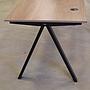 Table with laminated tabletop and black powder coated steel legs (180 x 80 cm)