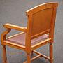 Armchair in solid oak and synthetic leather from Antwerp's Court of Appeal