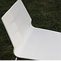 Stackable chair in polypropylene and steel by Hartley