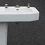 Pedestal double bathroom sink in ceramic